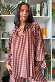 Vivienne Plaid Heathcliff Blouse Chestnut & Hazelnut